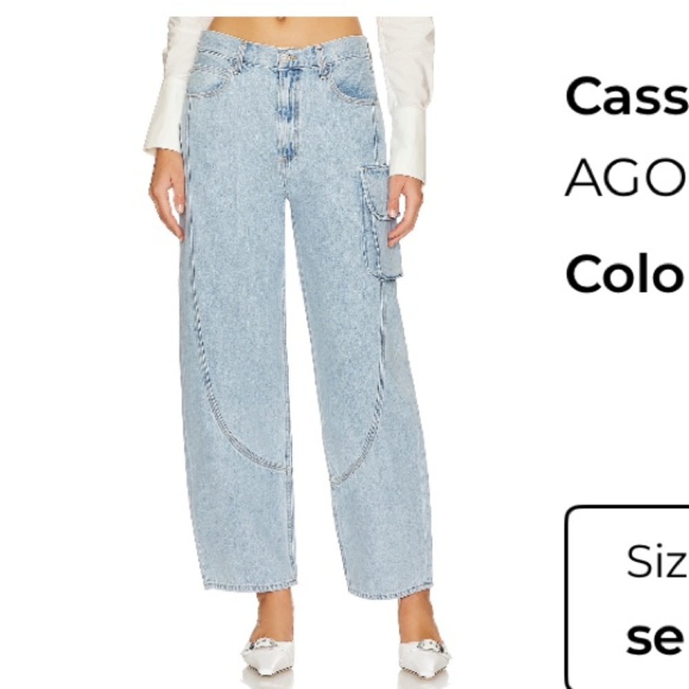 Agolde Cass Baggy Cargo Pants in Light Gray